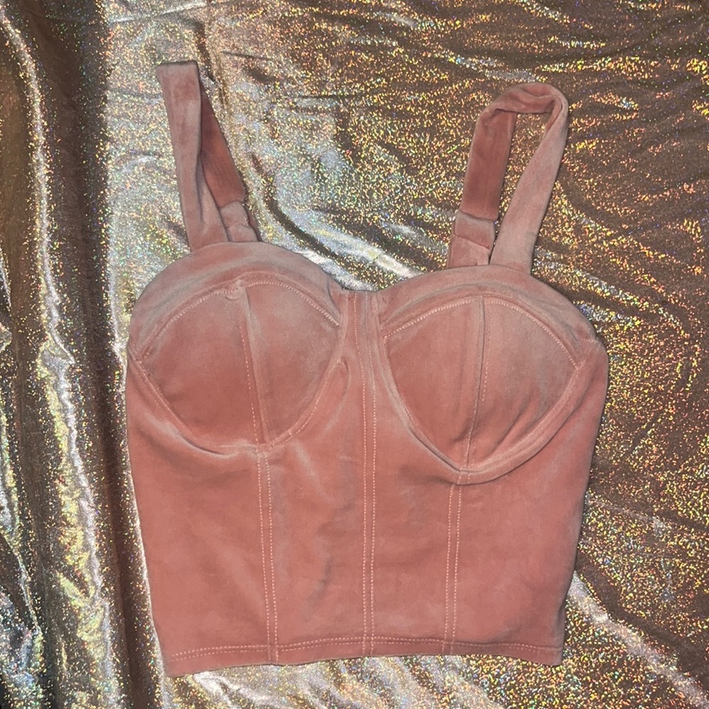 Velvet Pink Corset Top